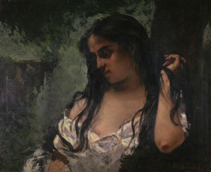 Gustave Courbet Gypsy in Reflection